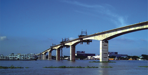 Dnaleshari River Highway Bridge in Bangladesh